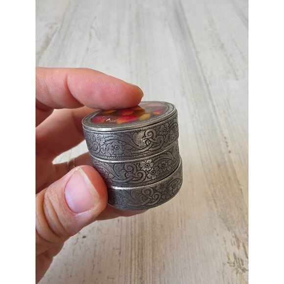 Mini trinket pill box dried flower vintage containers - Picture 3 of 8